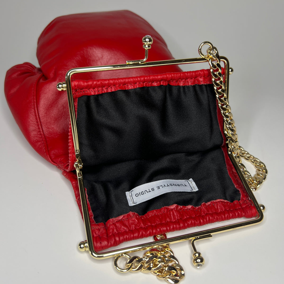 Vintage Genuine Leather, Gold Hardware with 20 Inch Chain