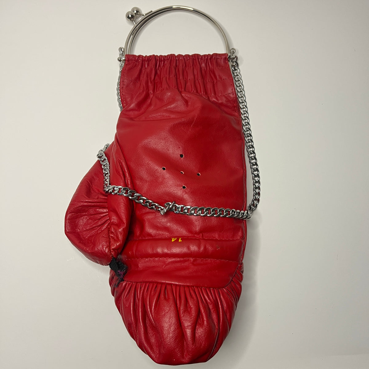 Vintage Genuine Leather with Silver Hardware and 25 Inch Chain