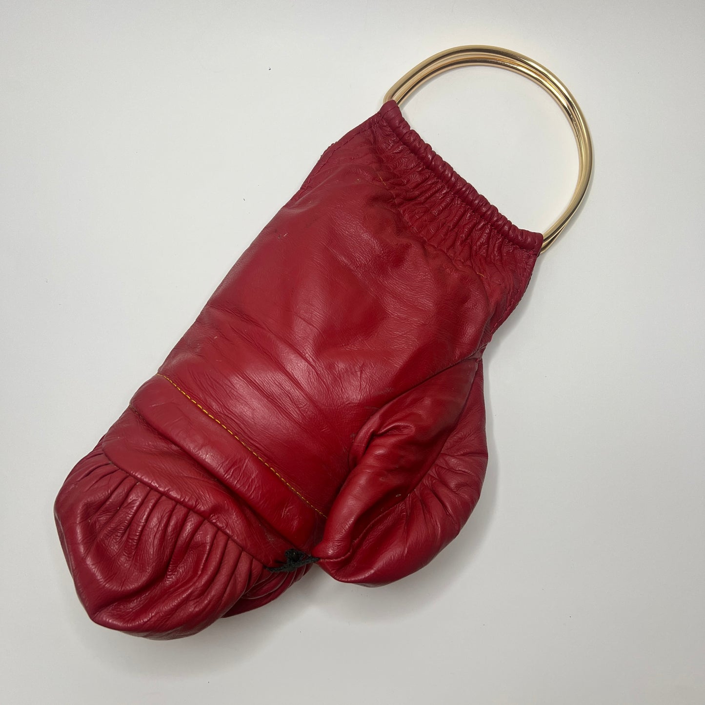 Vintage Genuine Leather Gold Handle