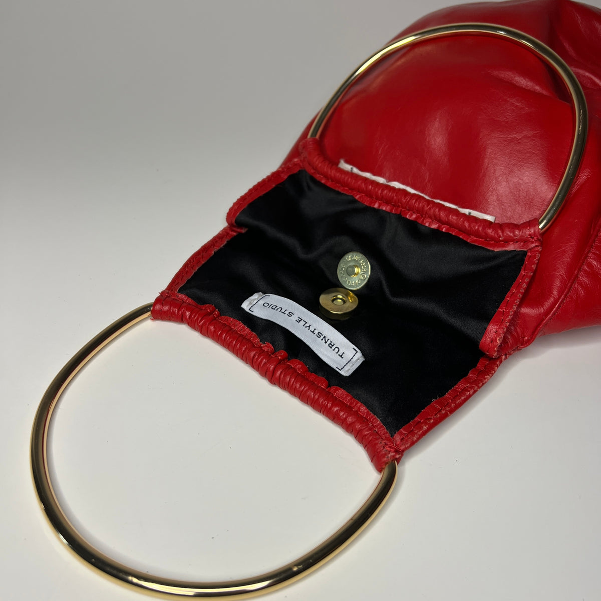 Vintage Genuine Leather with Gold Handles