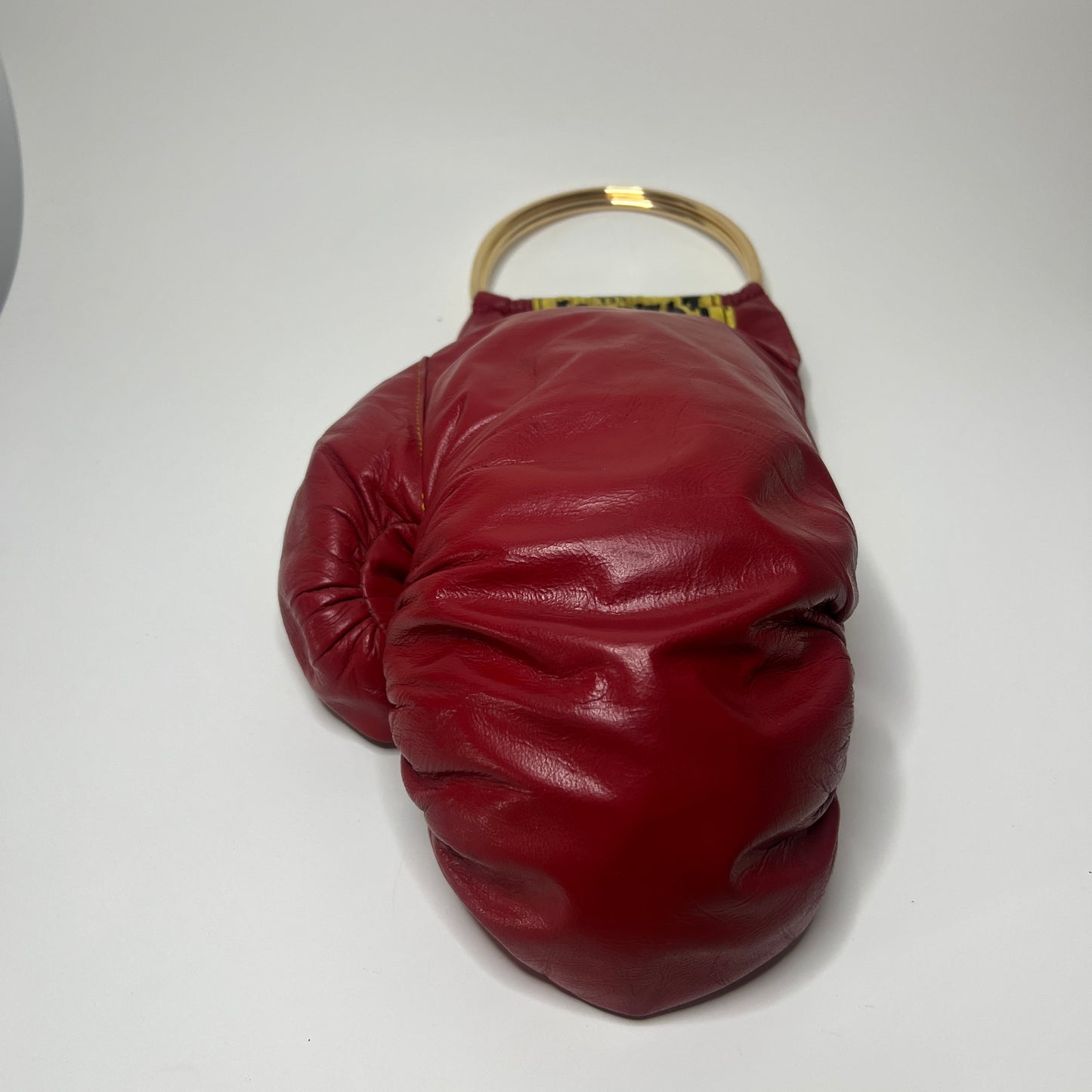 Vintage Genuine Leather Gold Handle