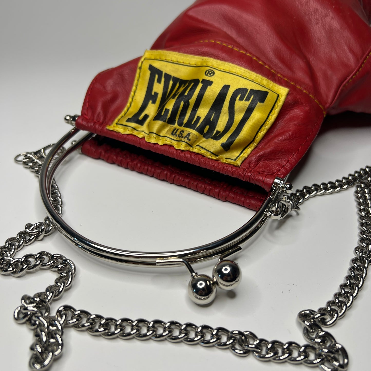Vintage Genuine Leather, Silver Hardware with 38 Chain