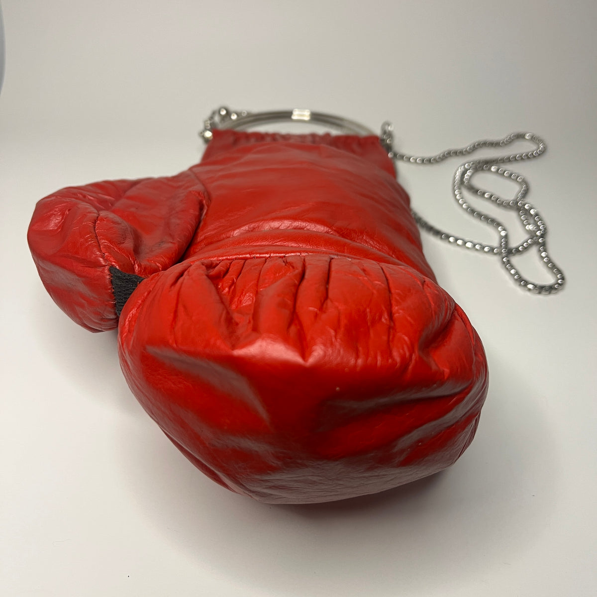 Vintage Genuine Leather with Silver Hardware and 47 Inch Chain