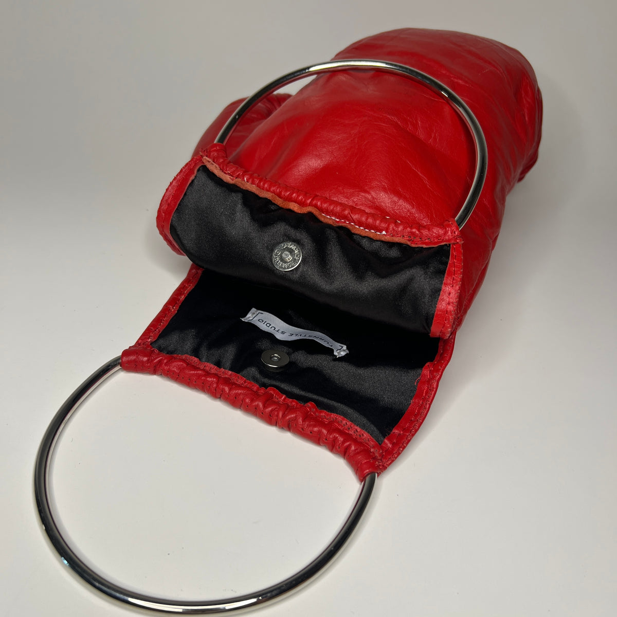 Vintage Genuine Leather Silver Handle