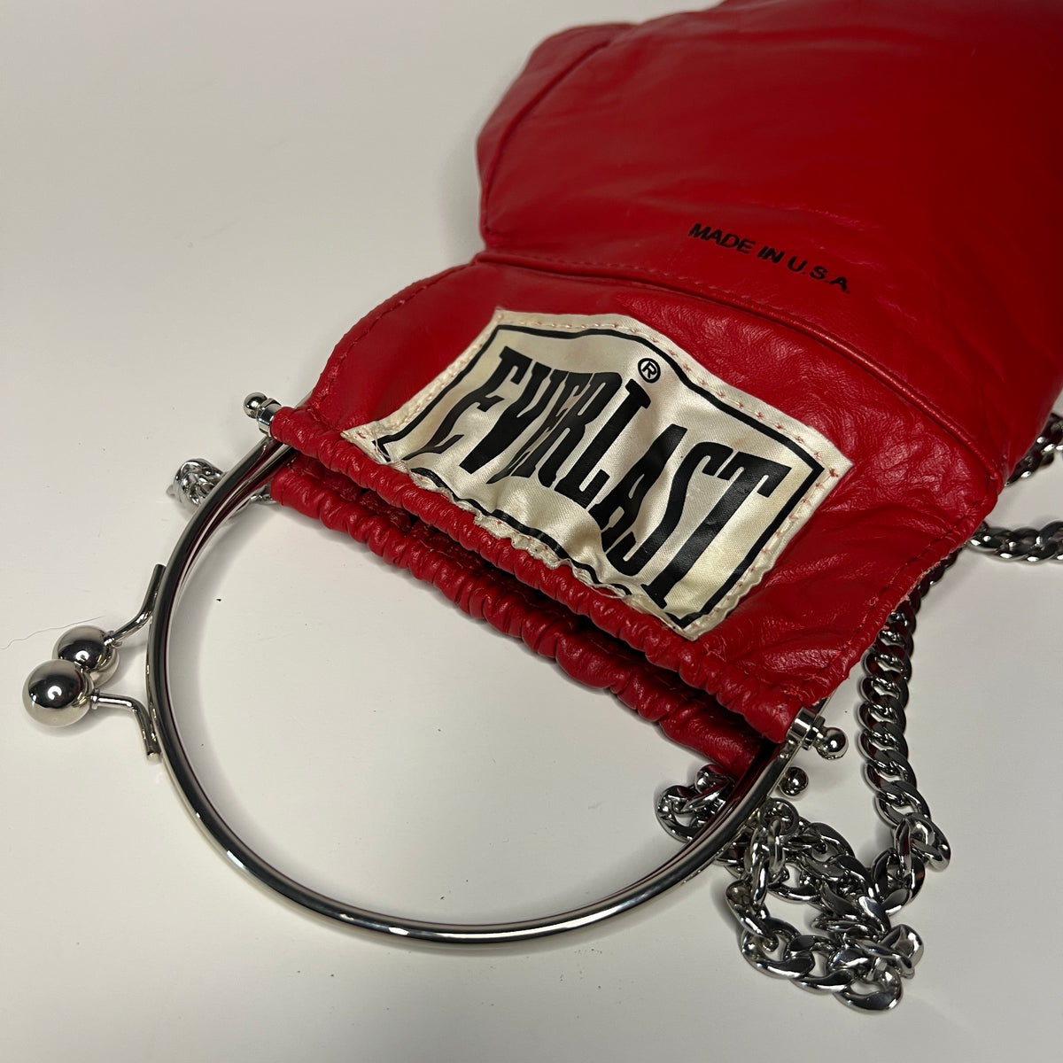 Vintage Genuine Leather with Silver Hardware and 25 Inch Chain