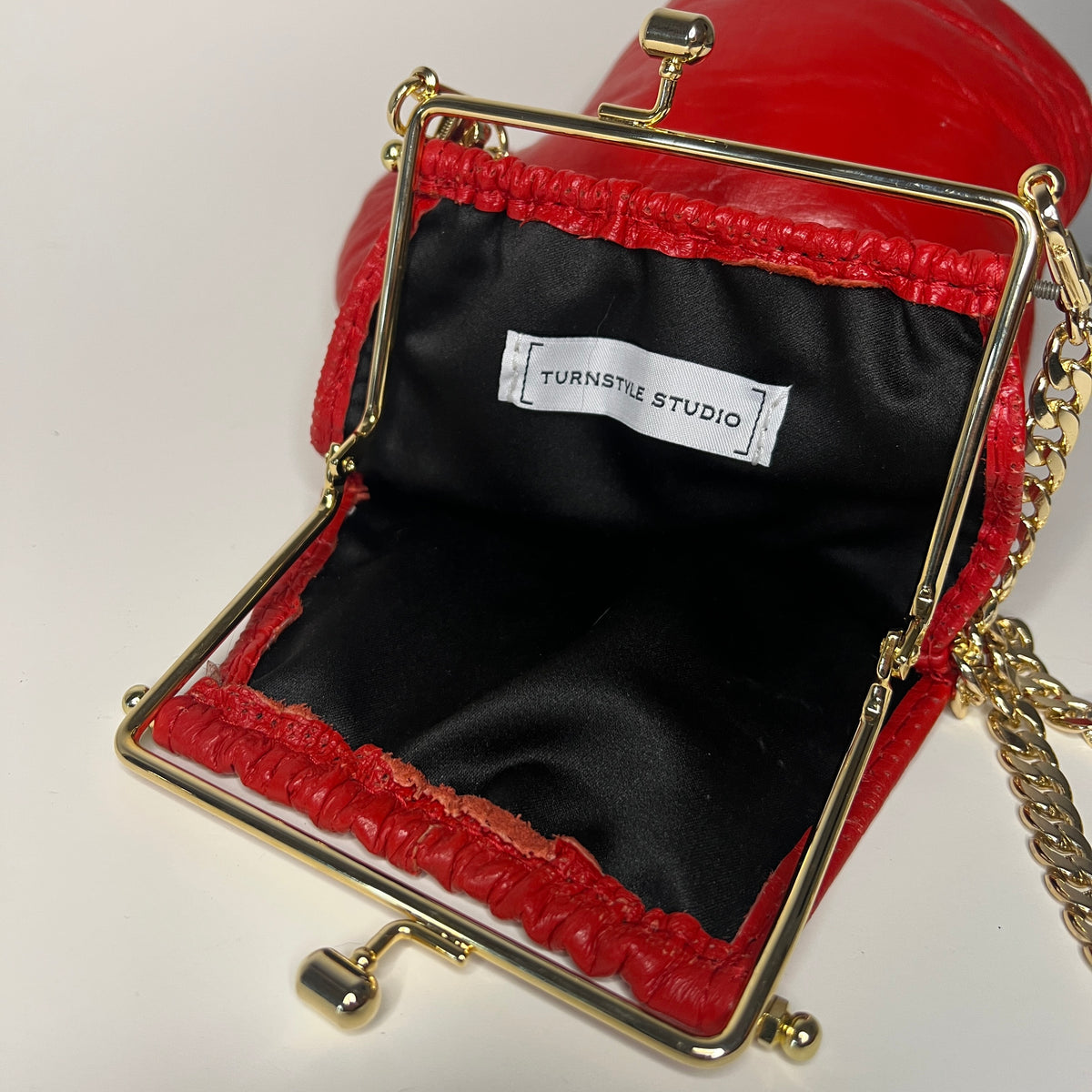 Vintage Genuine Leather, Gold Hardware with 20 Inch Chain