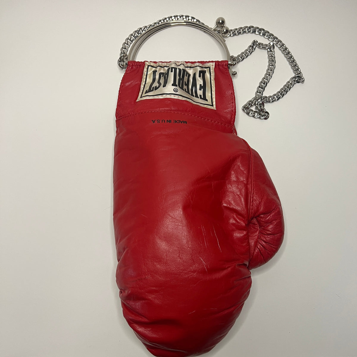 Vintage Genuine Leather with Silver Hardware and 25 Inch Chain