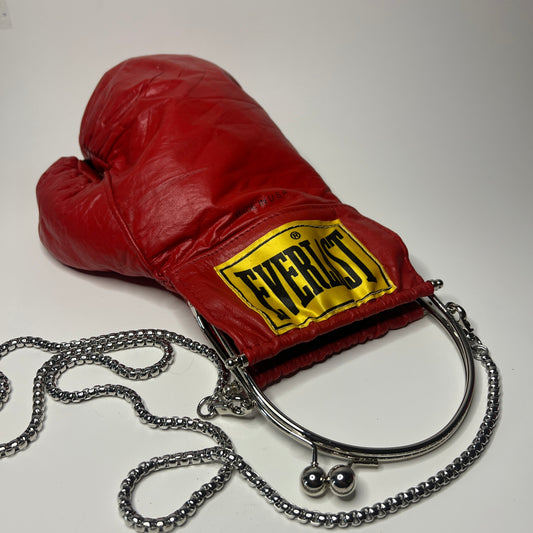 Vintage Genuine Leather with Silver Hardware and 47 Inch Chain
