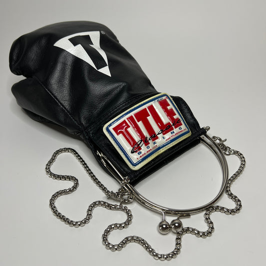 Vintage Genuine Leather with Silver Hardware and 30 inch chain