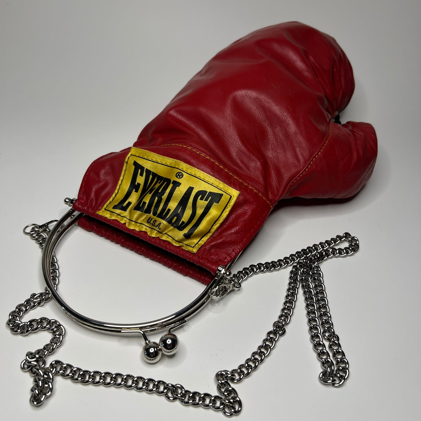 Vintage Genuine Leather, Silver Hardware with 38 Chain