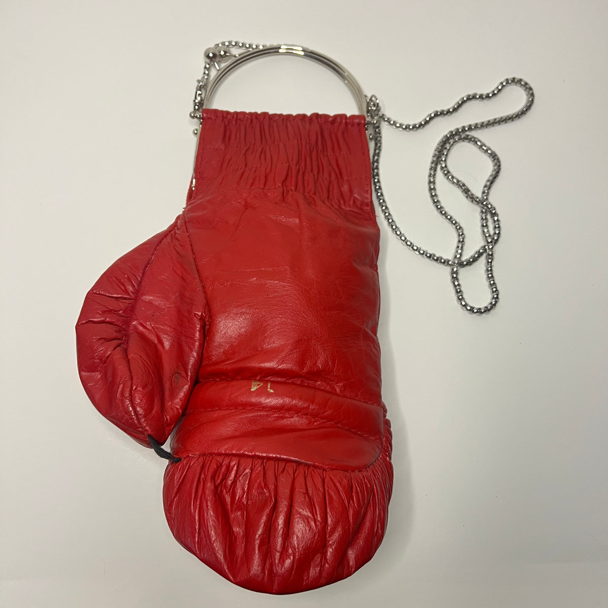 Vintage Genuine Leather with Silver Hardware and 47 Inch Chain