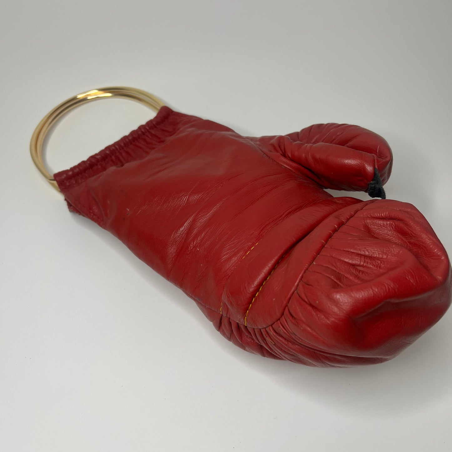 Vintage Genuine Leather Gold Handle