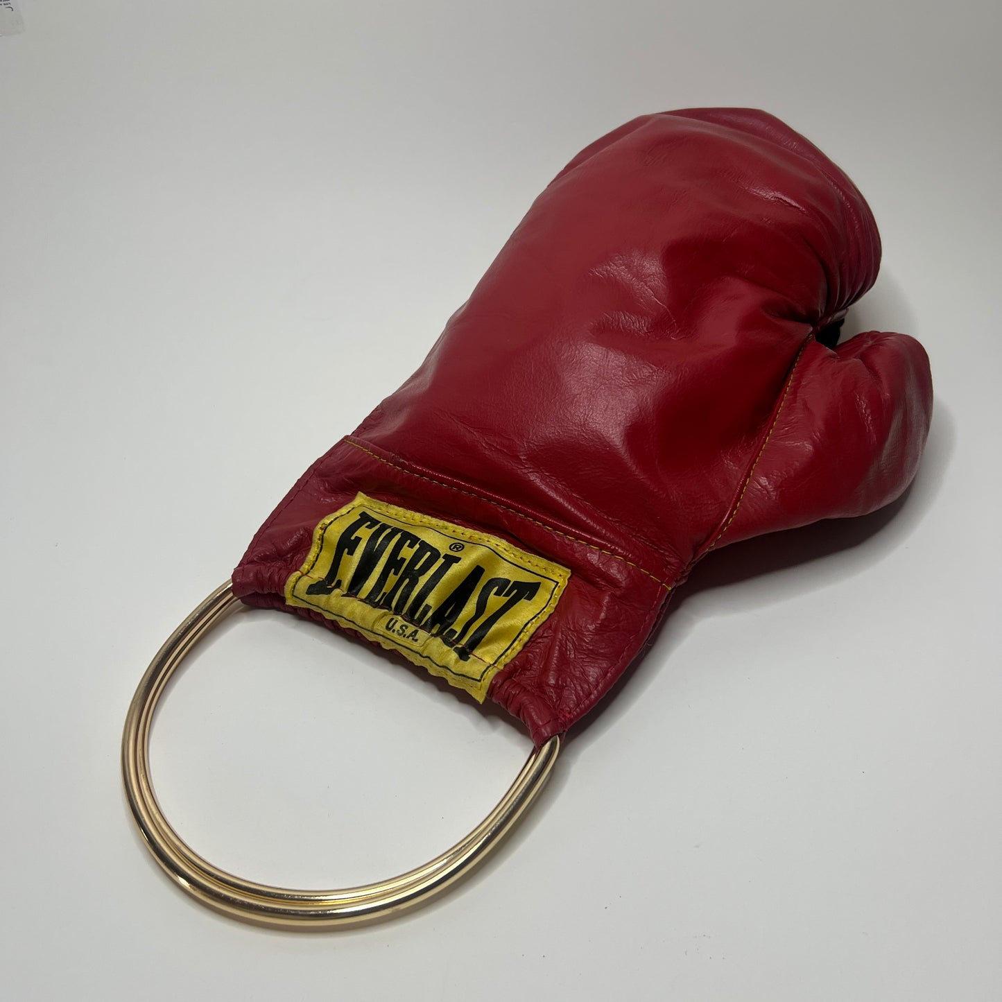 Vintage Genuine Leather Gold Handle