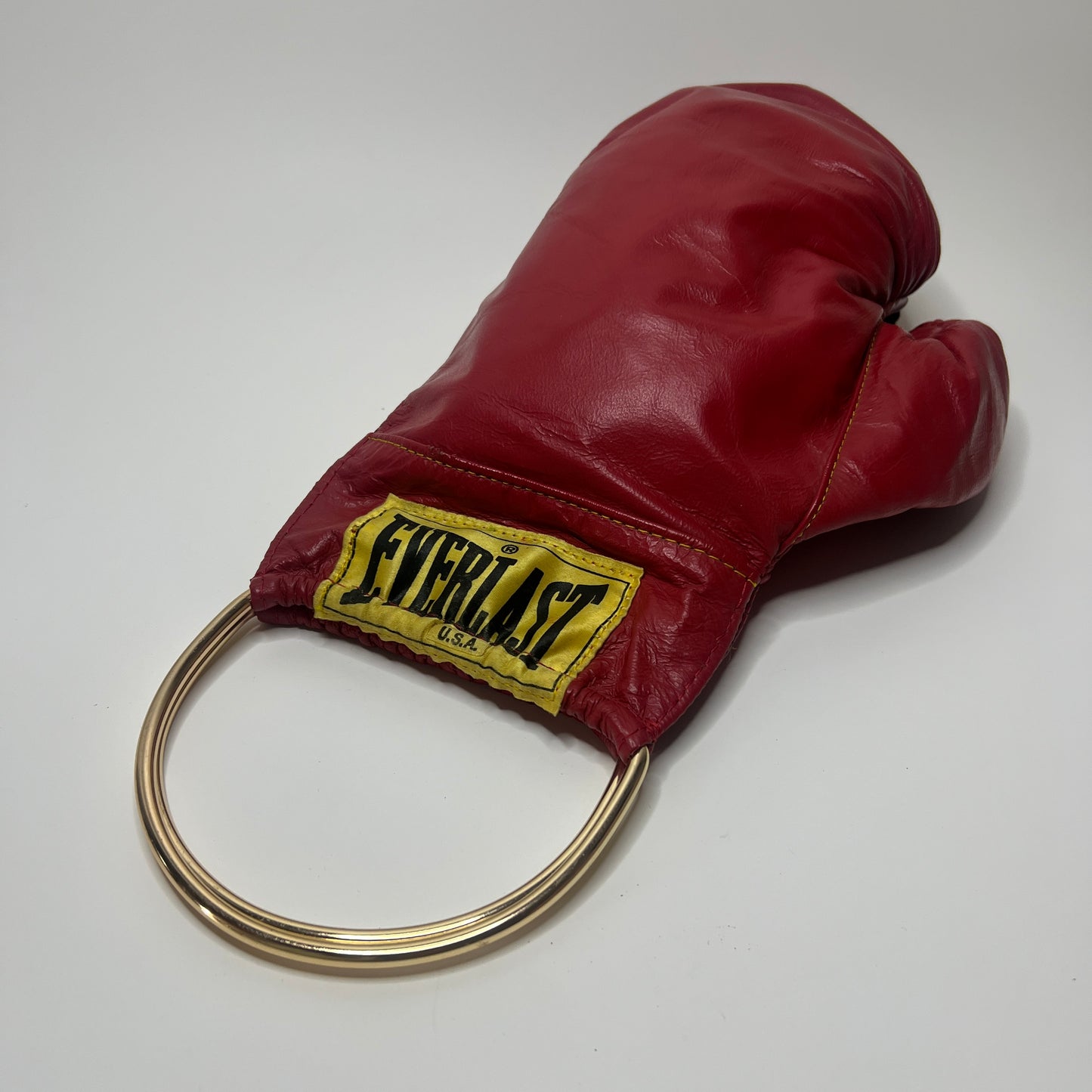 Vintage Genuine Leather Gold Handle