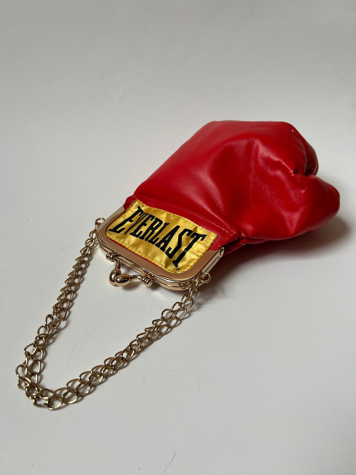 Punching Bag with Short Light Gold Chain