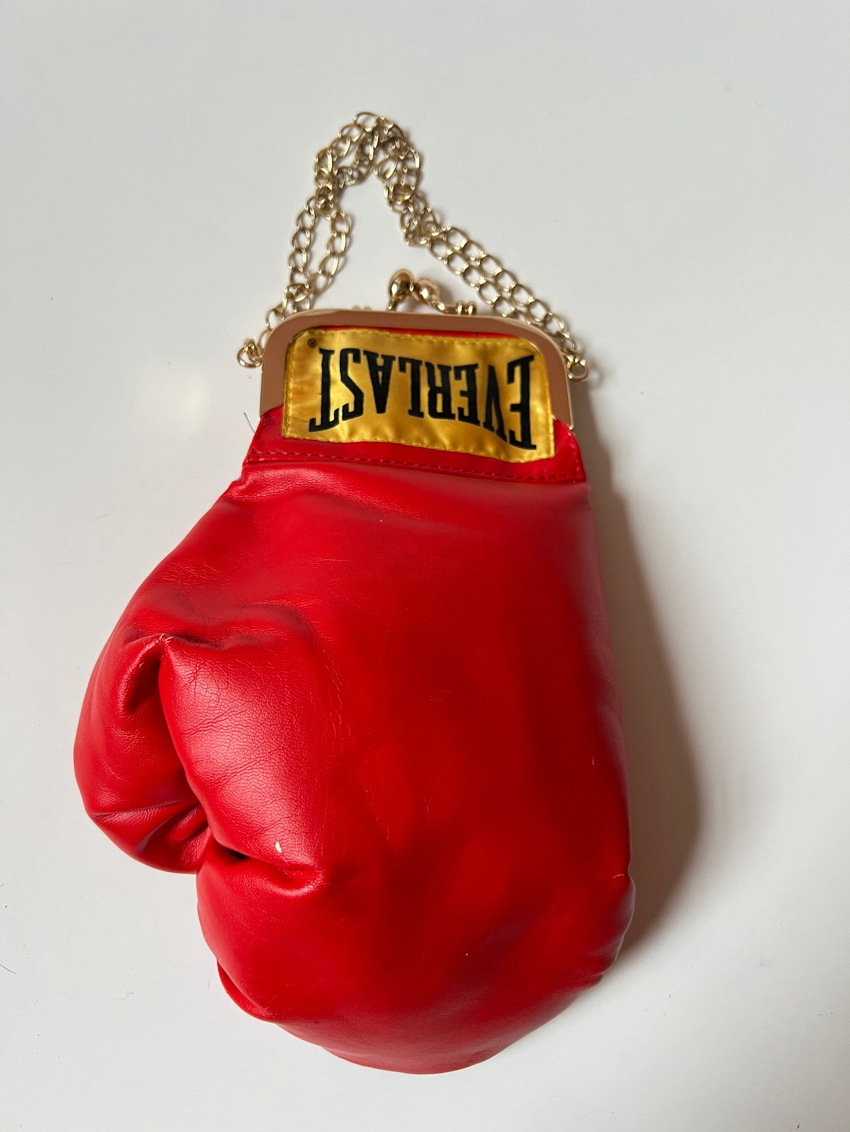 Punching Bag with Short Light Gold Chain