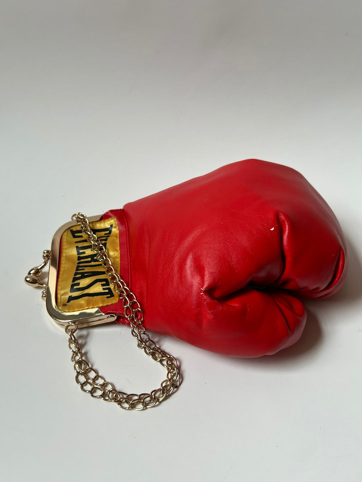 Punching Bag with Short Light Gold Chain