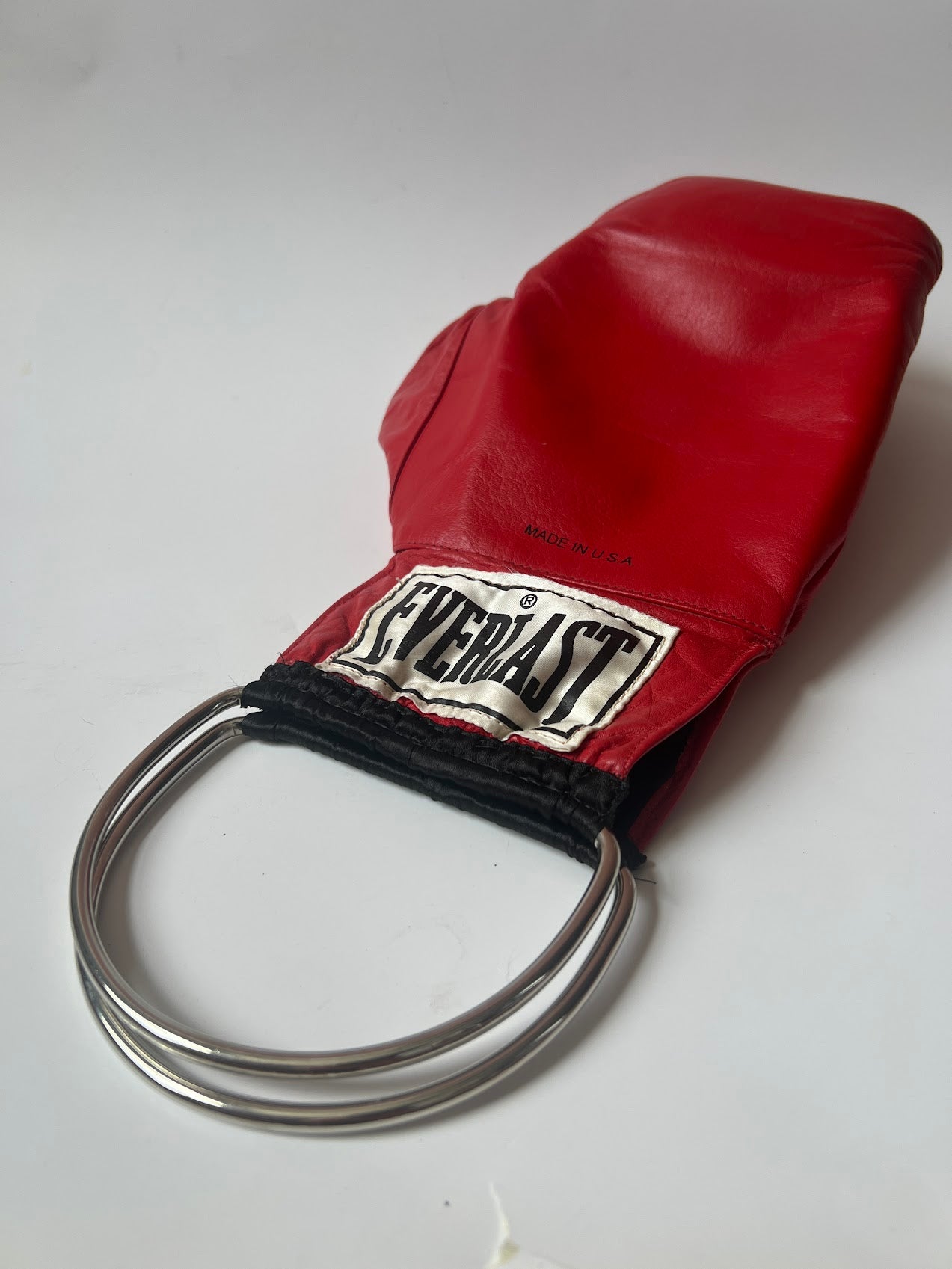 Genuine Leather Punching bag with Silver Handles