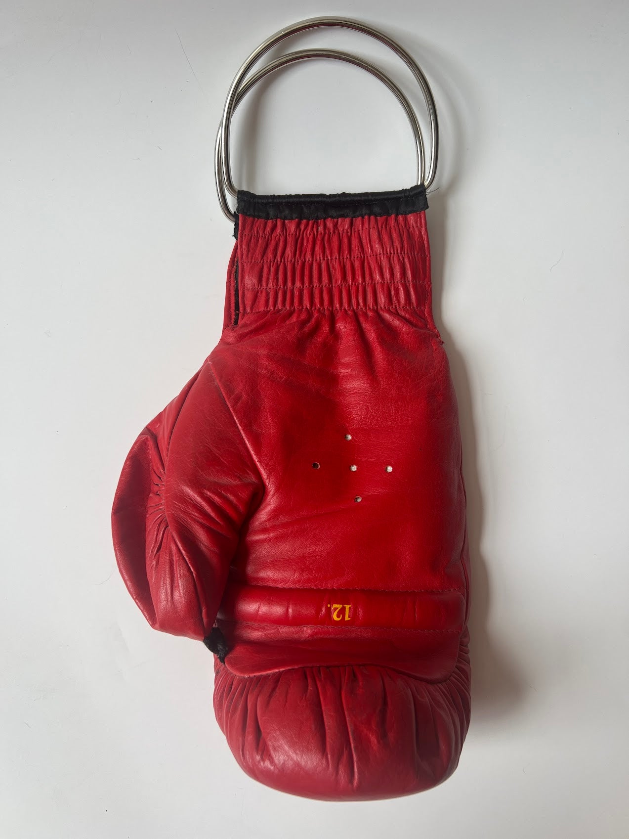 Genuine Leather Punching bag with Silver Handles