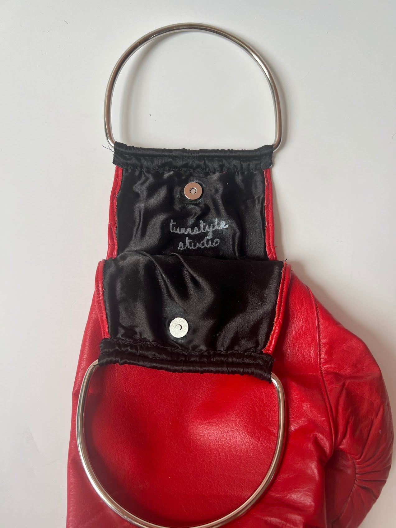 Genuine Leather Punching bag with Silver Handles